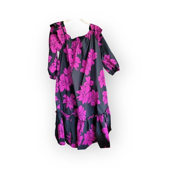 Purple Black Floral XXL Dress by Who What Wear - Picture 6 of 11